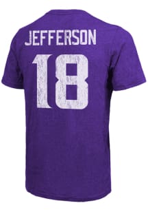 Justin Jefferson Minnesota Vikings Purple Name Number Short Sleeve Fashion Player T Shirt