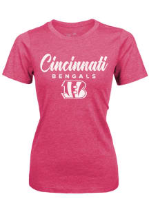 Cincinnati Bengals Womens Pink Triblend Short Sleeve T-Shirt
