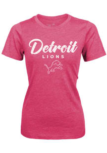 Detroit Lions Womens Pink Triblend Short Sleeve T-Shirt