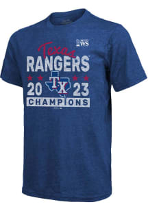 Texas Rangers Blue 2023 World Series Champion Knuckle Ball Short Sleeve Fashion T Shirt