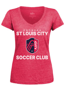 St Louis City SC Womens Red Established Short Sleeve T-Shirt