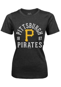 Pittsburgh Pirates Womens Black Triblend Short Sleeve T-Shirt