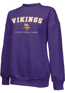 Minnesota Vikings Womens Purple Vintage Oversized Crew Sweatshirt