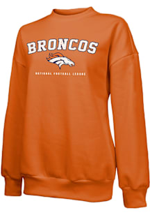 Denver Broncos Womens Orange Vintage Oversized Crew Sweatshirt