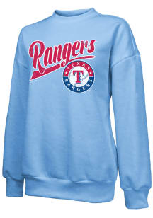 Texas Rangers Womens Light Blue Oversized Crew Sweatshirt