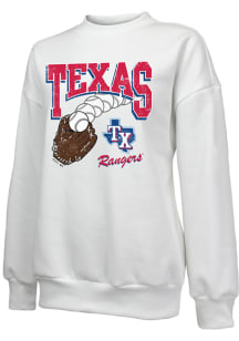 Texas Rangers Womens White Oversized Crew Sweatshirt