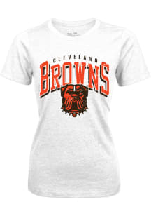 Cleveland Browns Womens White Triblend Short Sleeve T-Shirt