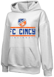 FC Cincinnati Womens White Empire Hooded Sweatshirt
