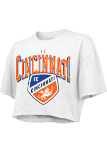 FC Cincinnati Womens White Boxy Short Sleeve T-Shirt