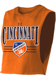 FC Cincinnati Womens Orange Cut Off Tank Top