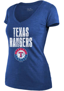 Texas Rangers Womens Blue Triblend Short Sleeve T-Shirt