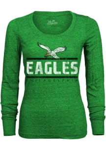 Philadelphia Eagles Womens Kelly Green Sideline LS Tee
