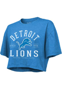 Detroit Lions Womens Blue Field Goal Short Sleeve T-Shirt