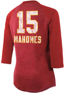 Patrick Mahomes Kansas City Chiefs Womens Red 2023 Super Bowl Participants Stacked Player Long S..