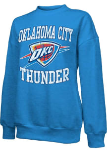 Oklahoma City Thunder Womens Blue Oversized Crew Crew Sweatshirt