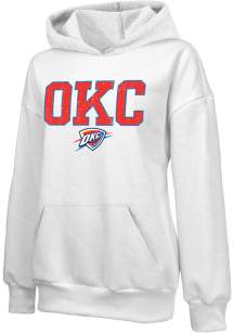 Oklahoma City Thunder Womens White Empire Hooded Sweatshirt