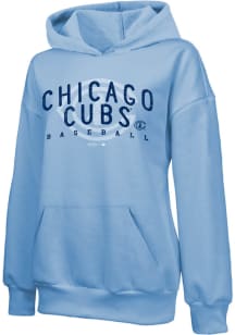Chicago Cubs Womens Light Blue Empire Hooded Sweatshirt