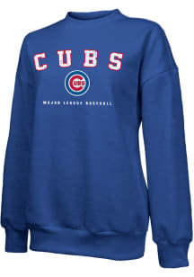 Chicago Cubs Womens Blue Oversized Leg Crew Sweatshirt
