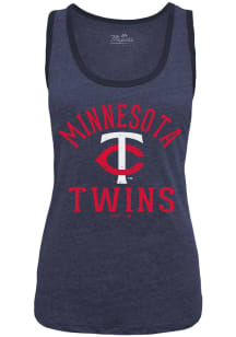 Minnesota Twins Womens Navy Blue Goal Tank Top