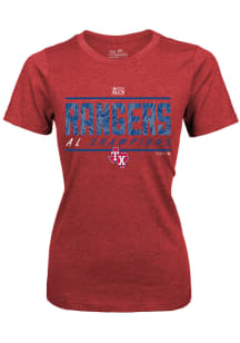 Texas Rangers Womens Red 2023 LCS Champions Clubhouse Short Sleeve T-Shirt