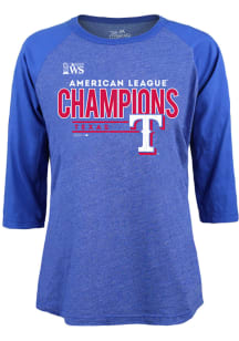 Texas Rangers Womens Blue 2023 LCS Champions Interception LS Tee