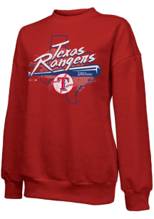 Texas Rangers Womens Red 2023 World Series Participant Local Moment Crew Sweatshirt