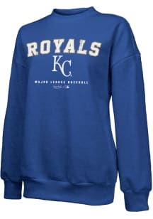 Kansas City Royals Womens Blue Vintage Design Crew Sweatshirt