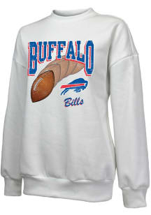 Buffalo Bills Womens White Oversized Crew Sweatshirt