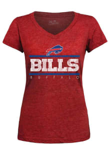 Buffalo Bills Womens Red Primary Bamboo Short Sleeve T-Shirt