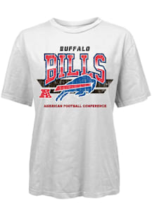 Buffalo Bills Womens White Cotton Oversized Short Sleeve T-Shirt