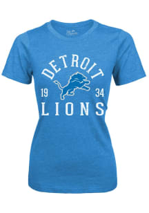 Detroit Lions Womens Blue Arch Triblend Short Sleeve T-Shirt