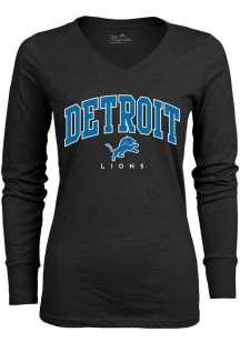 Detroit Lions Womens Black Triblend LS Tee