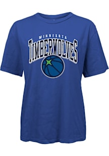 Minnesota Timberwolves Womens Blue Oversized Short Sleeve T-Shirt