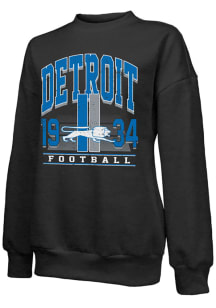Detroit Lions Womens Black Field Day Crew Sweatshirt