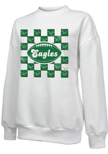 Philadelphia Eagles Womens White Checkered Crew Sweatshirt