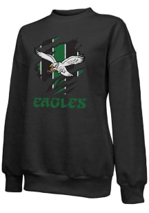 Philadelphia Eagles Womens Black Flanker Crew Sweatshirt