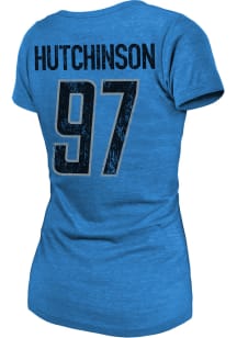 Aidan Hutchinson Detroit Lions Womens Blue Triblend Player T-Shirt
