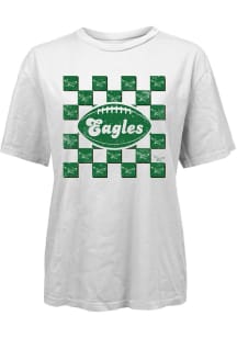 Philadelphia Eagles Womens White Checkered Short Sleeve T-Shirt