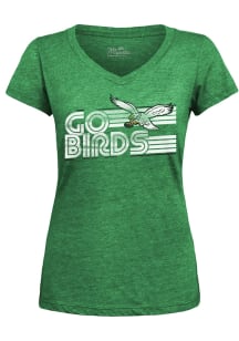 Philadelphia Eagles Womens Kelly Green Riding High Short Sleeve T-Shirt