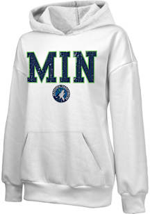 Minnesota Timberwolves Womens White Empire Hooded Sweatshirt
