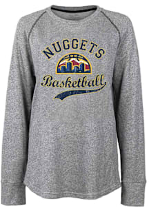 Denver Nuggets Womens Grey Pastime Crew Sweatshirt