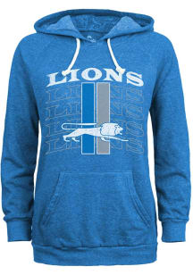 Detroit Lions Womens Blue Triblend Hooded Sweatshirt