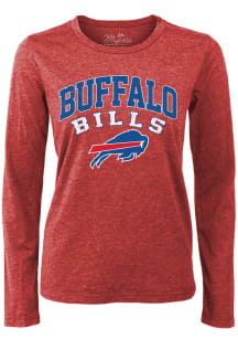 Buffalo Bills Womens Red Boyfriend Designed LS Tee