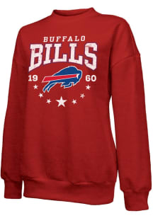 Buffalo Bills Womens Red Oversized Crew Sweatshirt