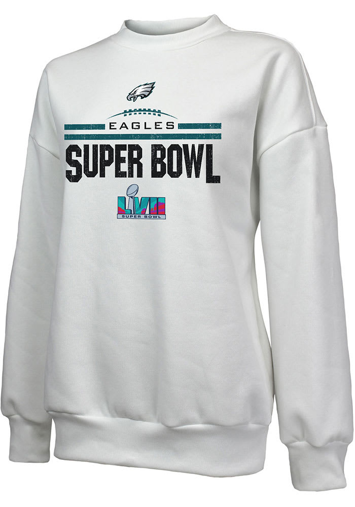 47 Philadelphia Eagles Mens Black Headline Crew Long Sleeve Crew Sweatshirt