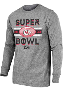 Kansas City Chiefs Grey 2023 Super Bowl Participant Make it Happen Long Sleeve Fashion T Shirt