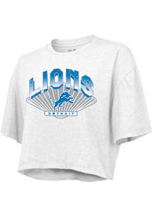 Detroit Lions Womens White Cotton Short Sleeve T-Shirt