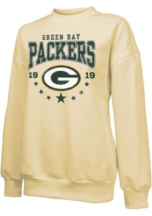 Green Bay Packers Womens Yellow Oversized Crew Sweatshirt