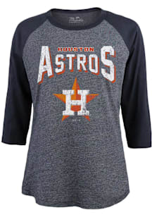 Houston Astros Womens Navy Blue Walk Off LS Tee