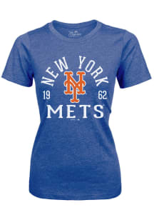 New York Mets Womens Blue Ball Hog Short Sleeve T-Shirt